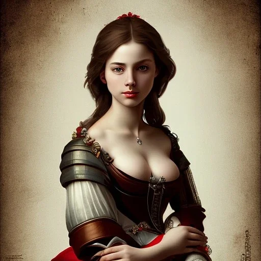 Portrait of a beautiful busty woman Caravaggio style