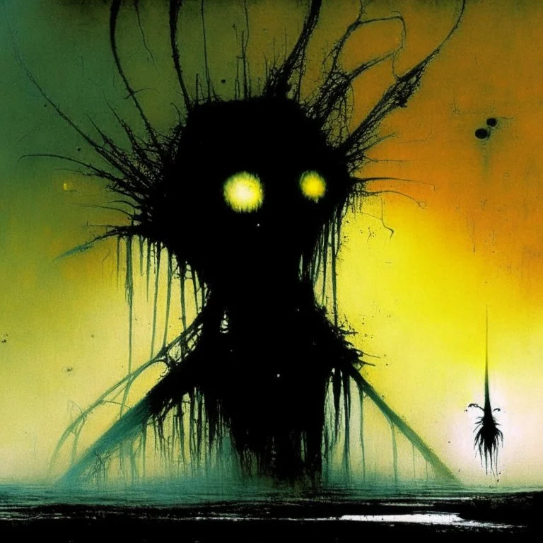 Liminal lovecraftian Abominations, by Stephen Gammell and Don Hertzfeldt and Ray Johnson, warm colors, stylish, unsettling horror art, vestiges of horror, dark shines war, guided by N(t)=N0​⋅e−kt