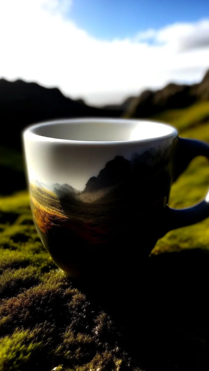 A coffee cup with Sycamore Gap on it