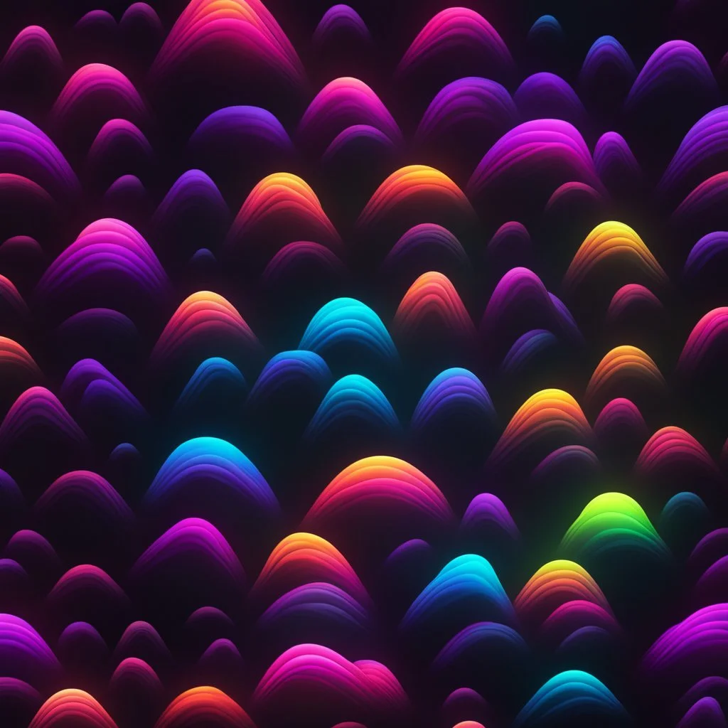 Hyper Realistic Neon-Gradient-of-cool-&-warm-colors on Black-Background