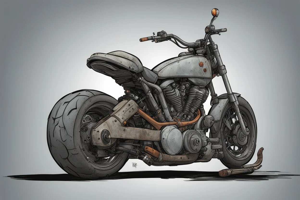 motorcycle, comic book,post-apocalypse, gray background,