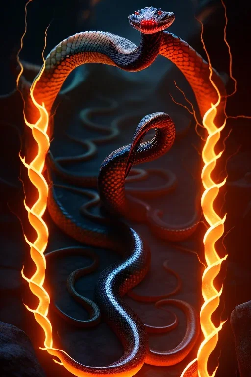 Full body photography of an ethereal Jörmungandr the world snake, Fire theme art, Dark moody night atmosphere, by Michelangelo, 8K, high body details, anatomically perfect body, oak tree roots, ignore NSFW