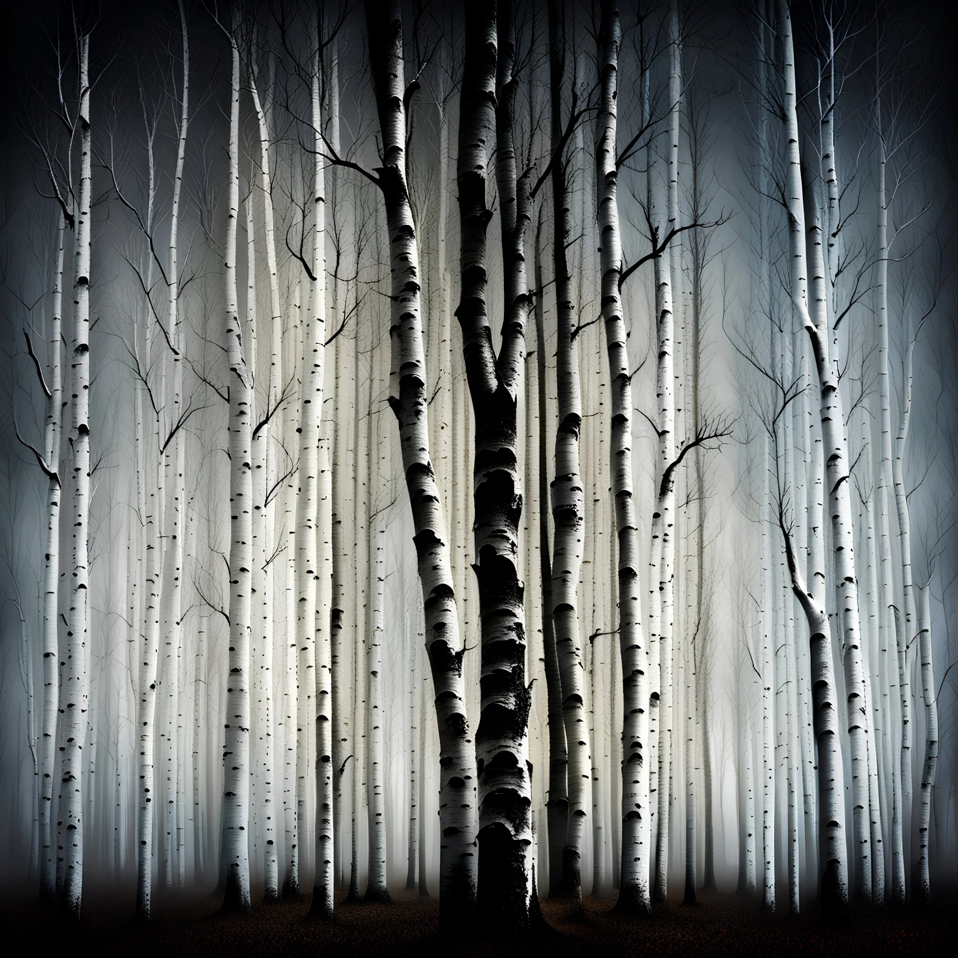 birch tree, rebirth , gothic, darkness