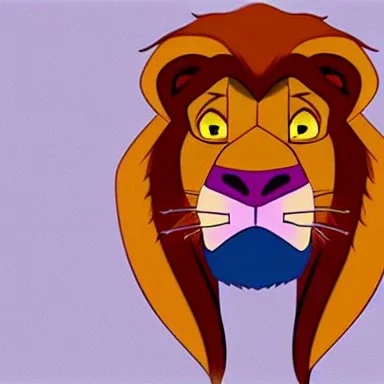 Lion King Animation OC Loca male lion triangular face shape hooked black nose tip