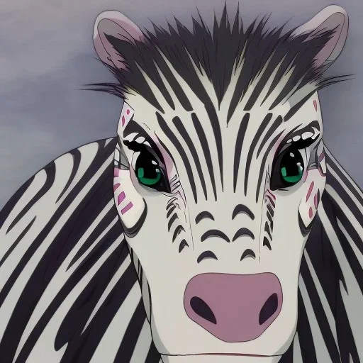 zebra with face makeup futuristic