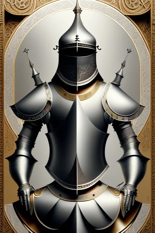 Sango fantas, intricate, sharp focus, illustration, highly detailed, digital painting, concept art, matte, art germ and Paul Lewin and Kehinde Wiley, Medieval Arab knight, wearing a silver helmet engraved with Arabic motifs, black eye, chin