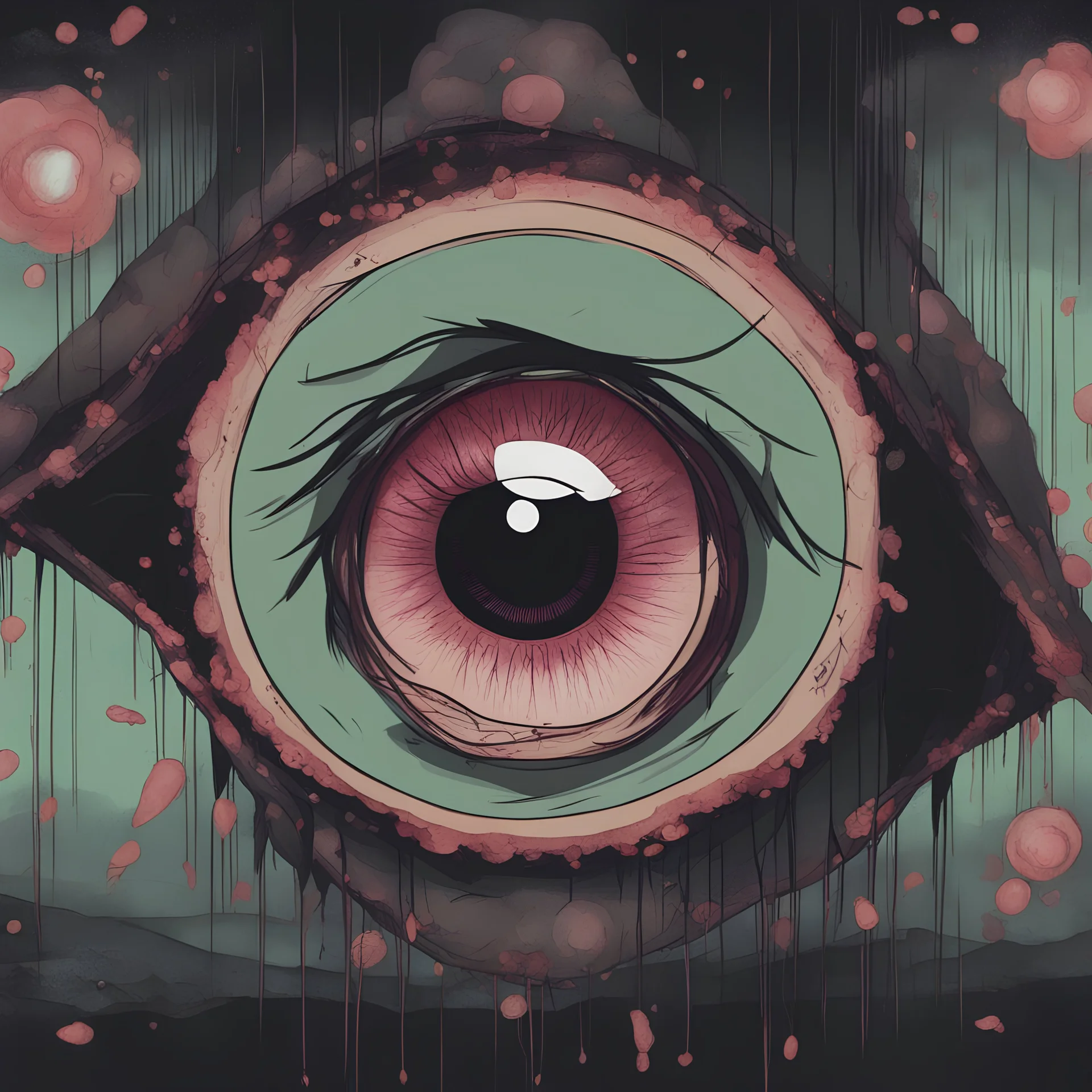 Nihonga policromada art aesthetic ghoul eye