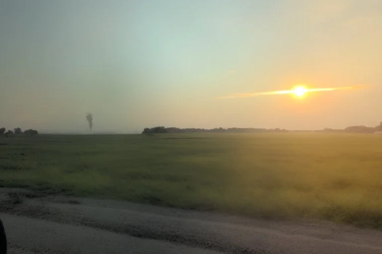 Hazy sunset in Alberta