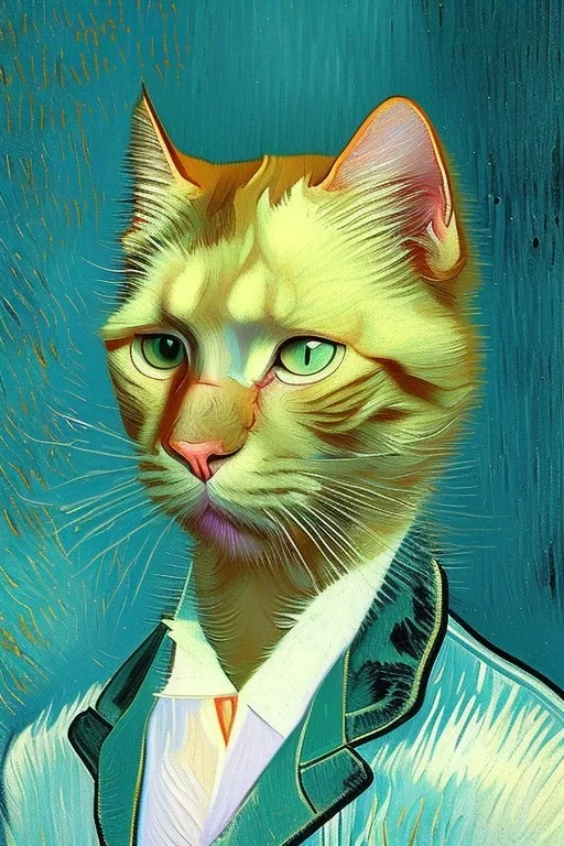 Portrait of a cat by Van Gogh