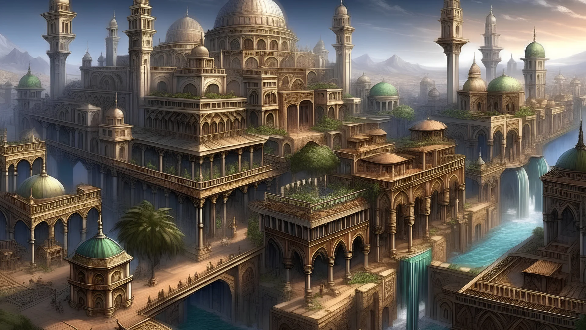 arabisch Fantasy riesige Stadt große Häuser