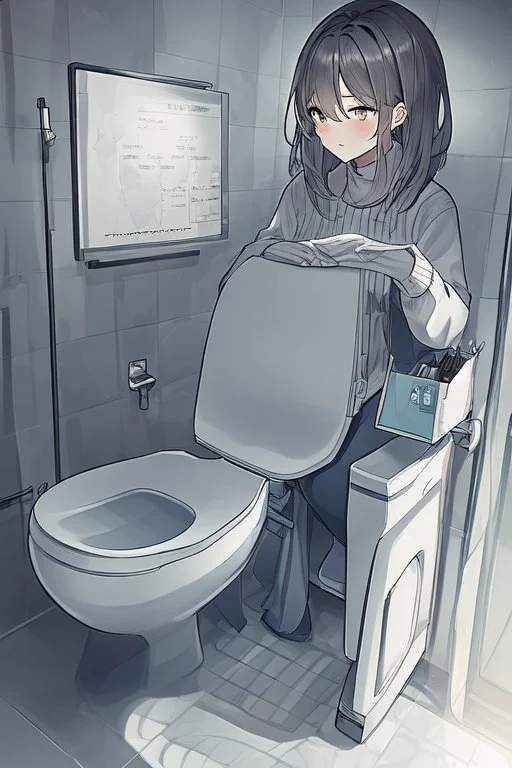 pooping into toilet