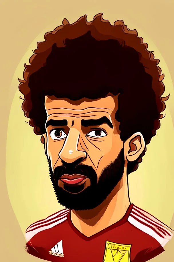 Mohamed Salah Egyptian football player cartoon 2d