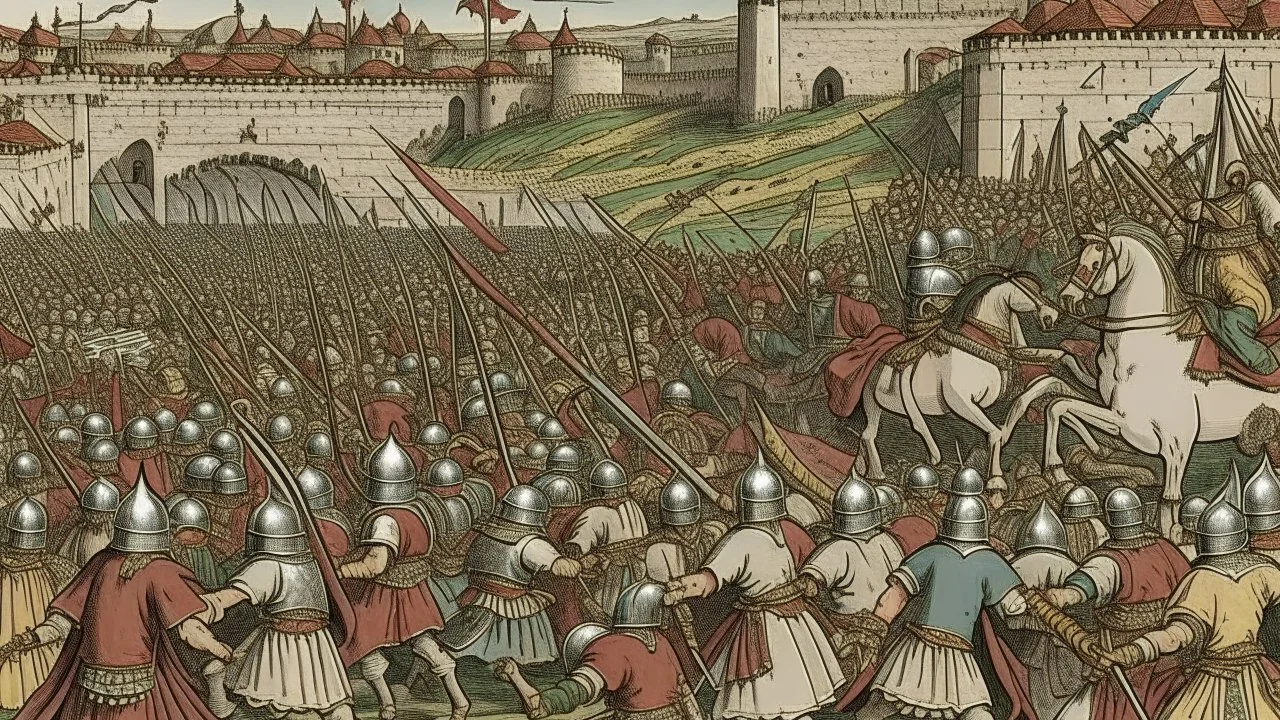 A war scene in the year 1490 in Andalusia