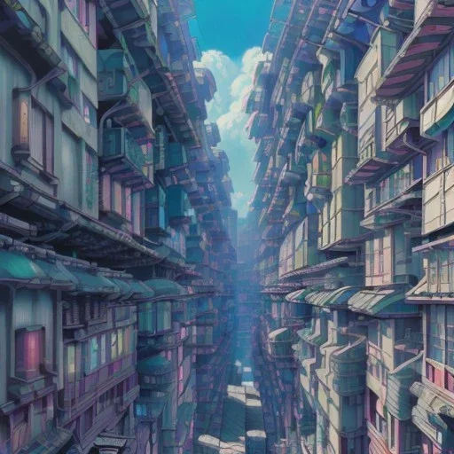Cyberpunk futuristic Megacity ,Neogothic architecture, uphill Road,detailed facades,detailed painting, 8K resolution,German noir,matte painting,felix kelly,biopunk,trieste
