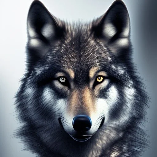 black wolf, black, masterpiece, expert, 8K, hyperrealism, sharp focus, cinematic lighting, blue