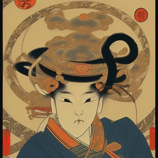  brand logo, Ukiyo-e japanese art