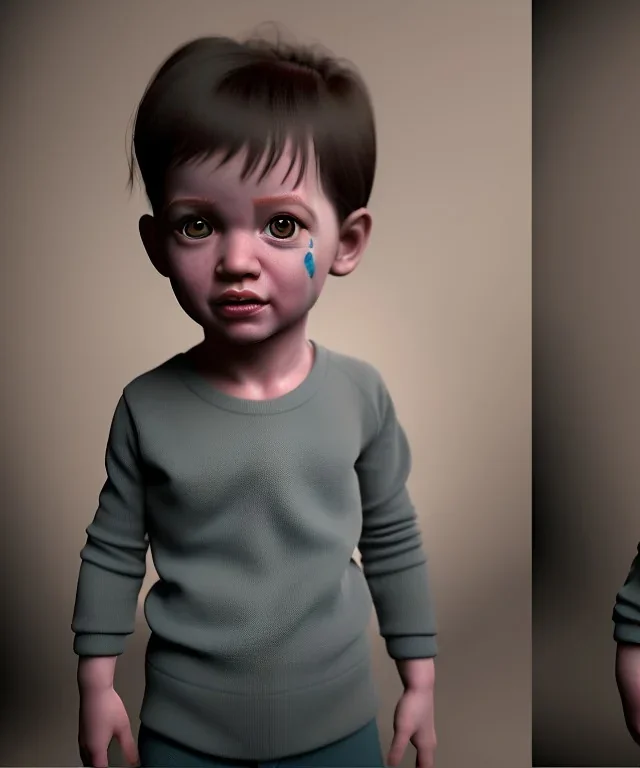 picasso toddler, full body, dramatic lighting, hyper realistic