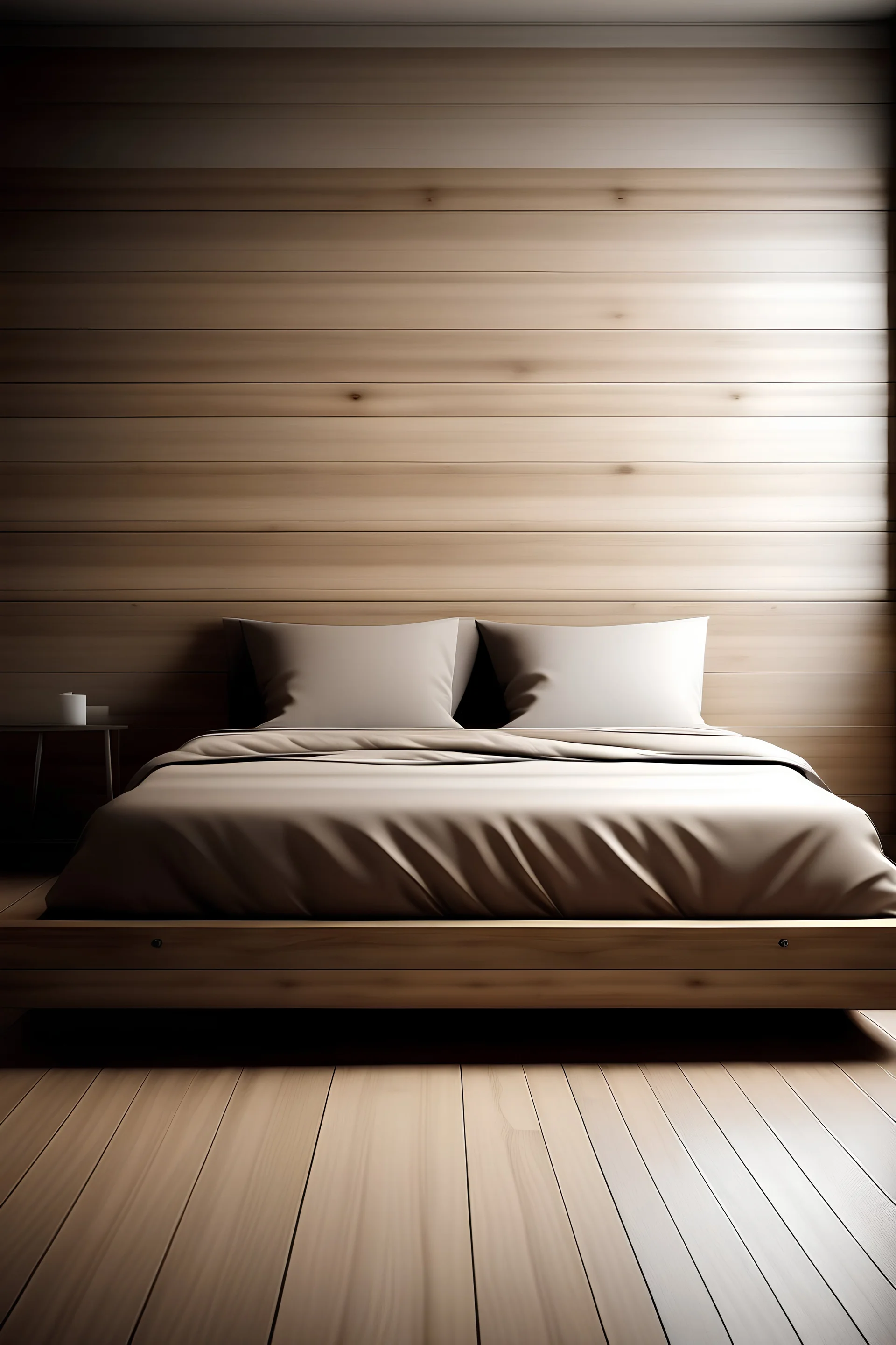 head of bed. light wood. horizontally placed boards. no relief, everything smooth.