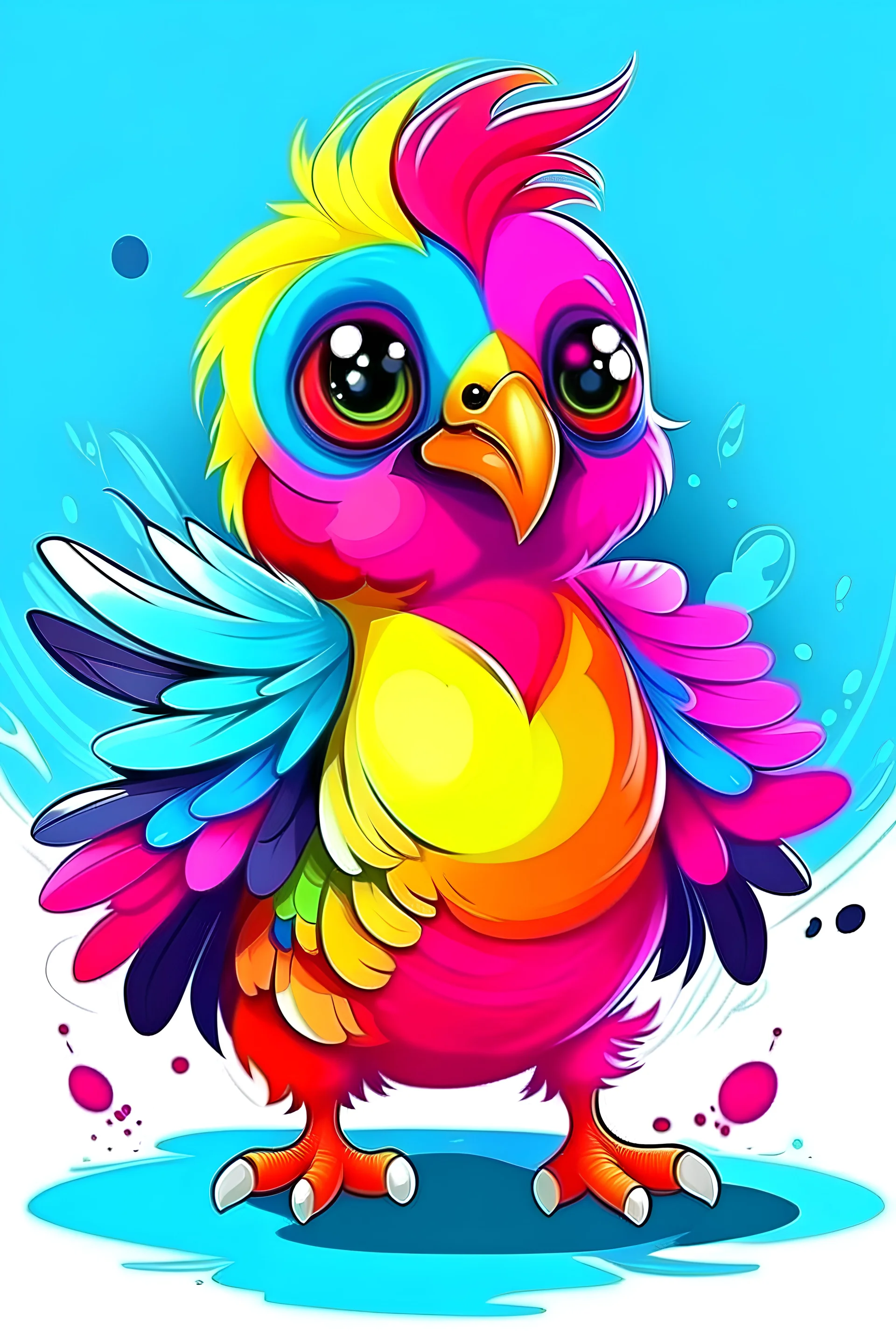 funny, cartoon and colorful turako bird