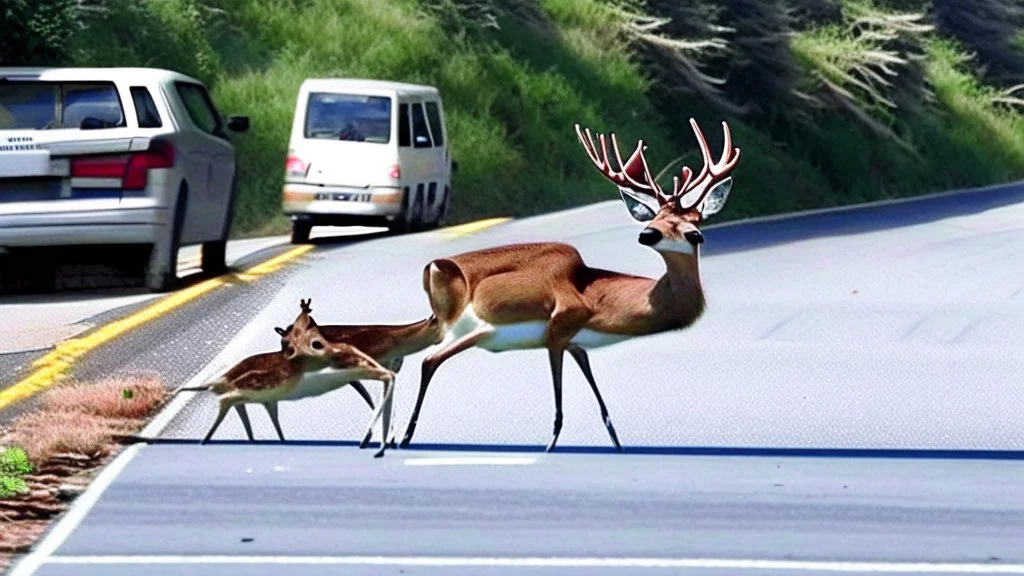 the deceased deer resurrects and chases an older drunk lady down the I90 highway