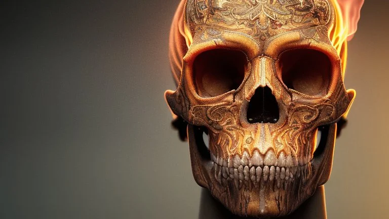 A beautiful highly detailed ornate intricate portrait of a flaming demon skull made of shiny obsidian glass :: reflective, glassy :: subtractive lighting, backlit :: by John William Waterhouse, Greg Rutkowski, HR Giger :: hyperrealistic, hyper detailed, photorealistic :: epic, incredible composition, amazing depth, meticulously composed, 16k resolution concept art :: fantasy magazine cover art