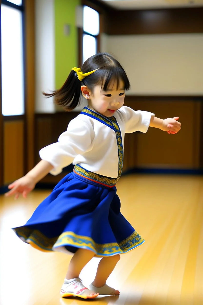 a girl dancing in japanese school