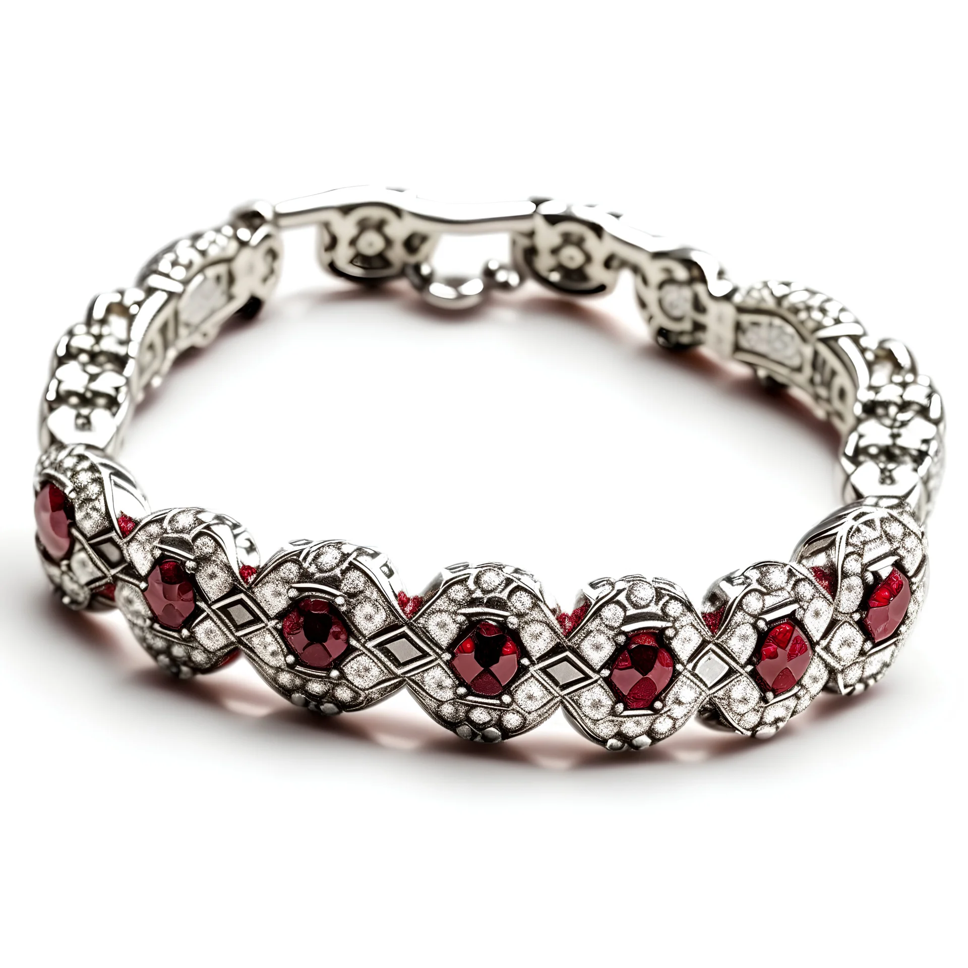 ruby and diamond bracelet with vintage design