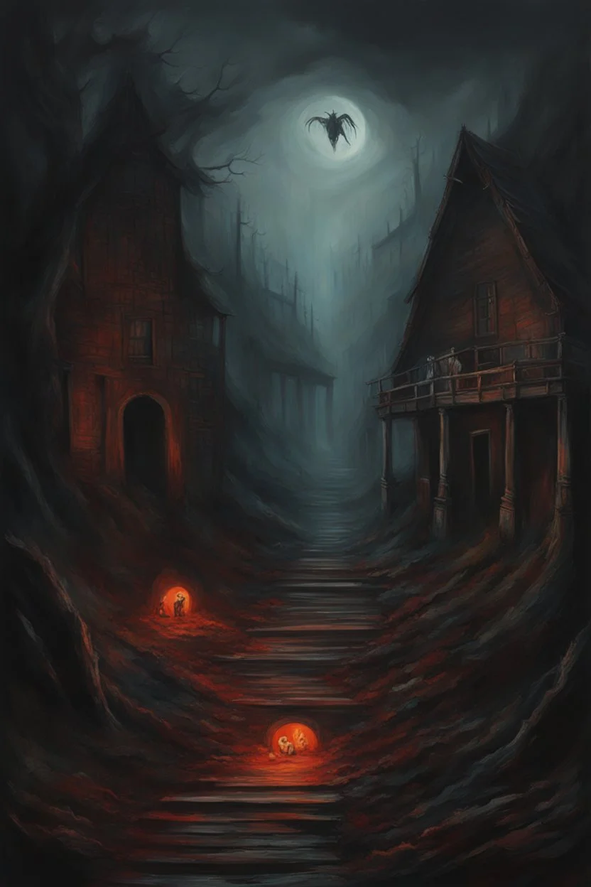 Back to Hell. horror setting. painted by Iris Compiet