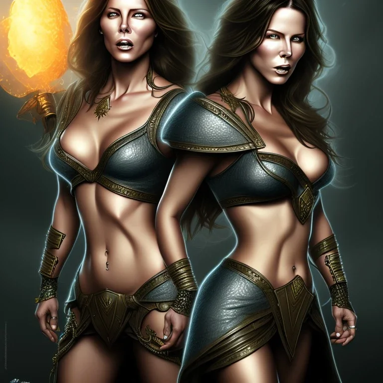 kate beckinsale, warrior witch female hero, fantasy, breasts