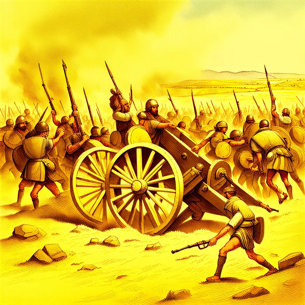 The battle of Megiddo fought with machine guns and artillery.