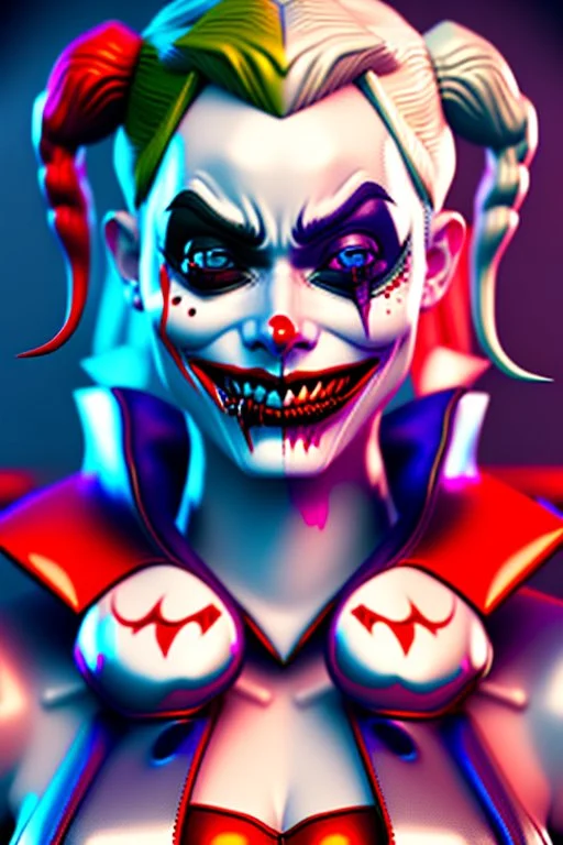 Harley Quinn and joker, high delicate defined details, beautiful, atmospheric, matte, 3 d 8 k octane rendered, sharp focus, illustration, high detail, ultra realistic, highly saturated colors