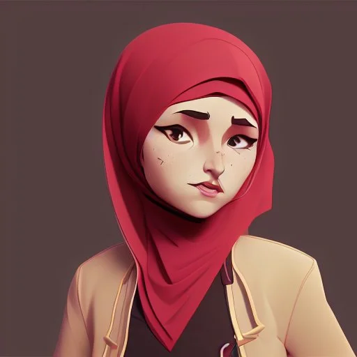 A hejab girl , vectorized , anime , 8k,3d