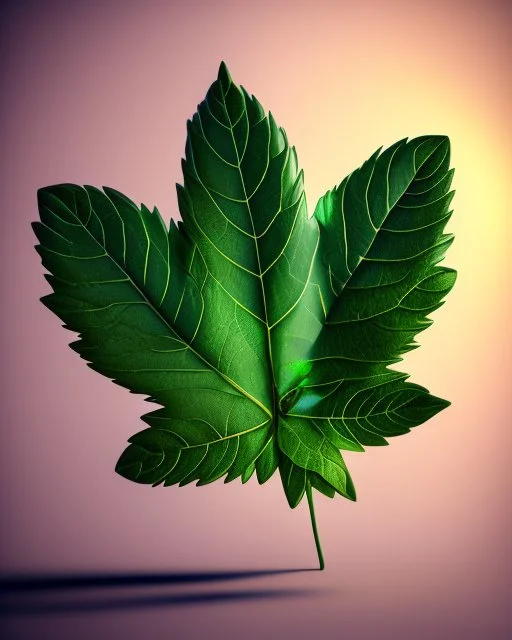 mint leaf. Realistic photo. HD. Glowing. 3d style