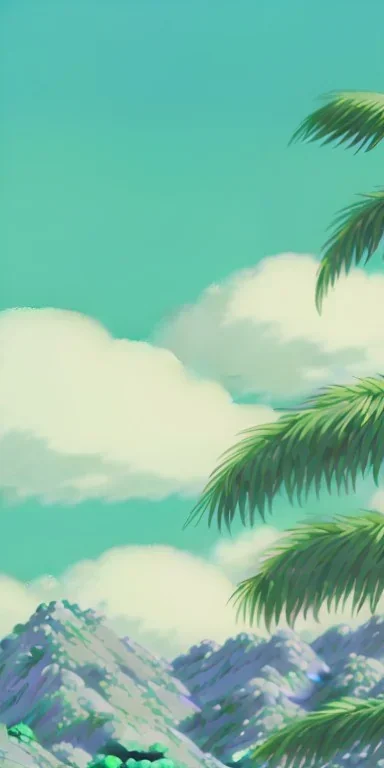 1980's aesthetic vaporwave palm trees with spheres and car 8k