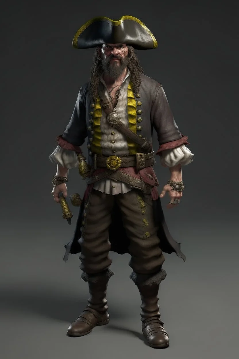 pirate, realistic style, full figure frontal view