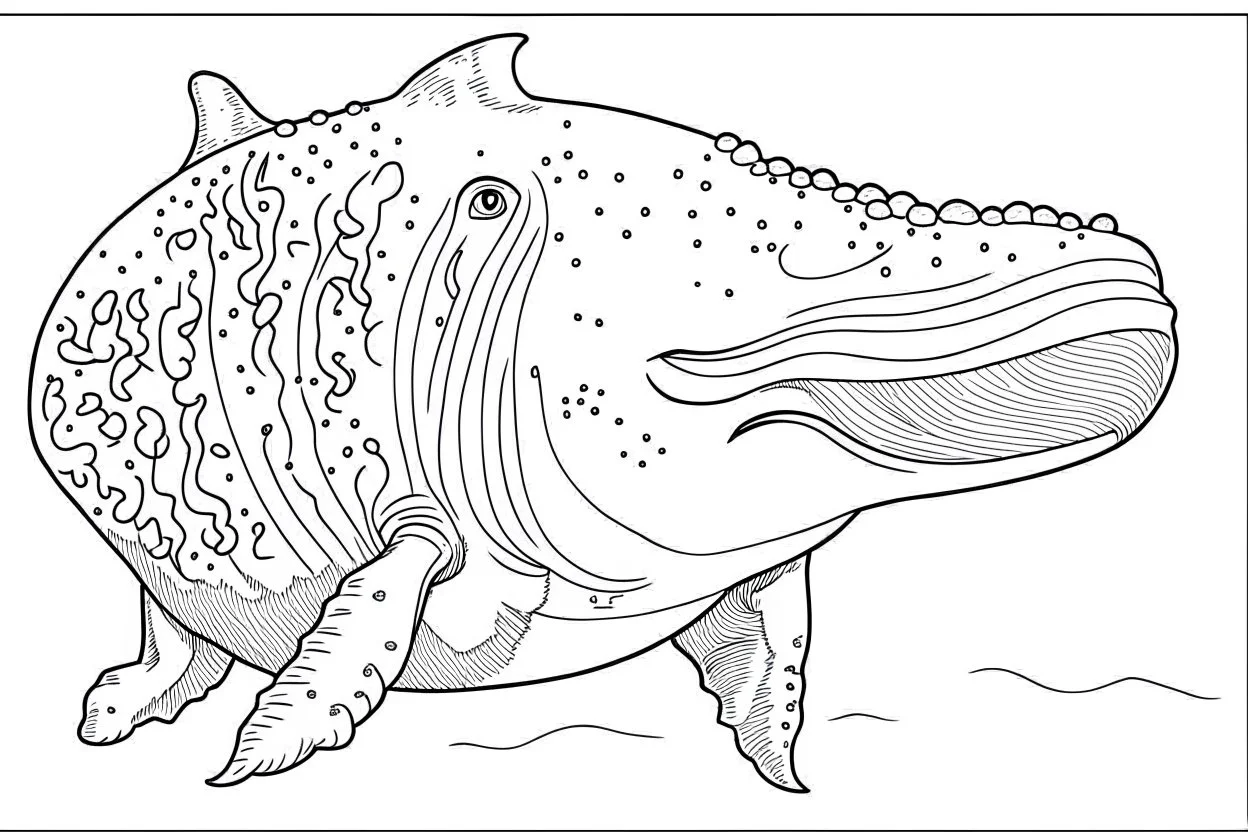 big whale coloring page