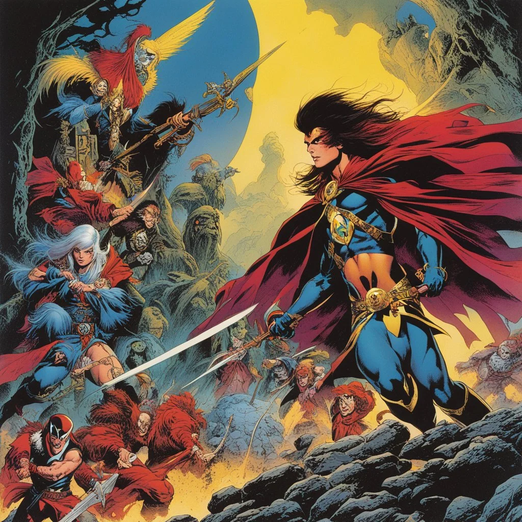 “Warriors of the Shadow Realm portfolio was a six plate full-colour print collection released in 1979 that featured characters from Marvel Comics’ short-lived fantasy series Weirdworld.