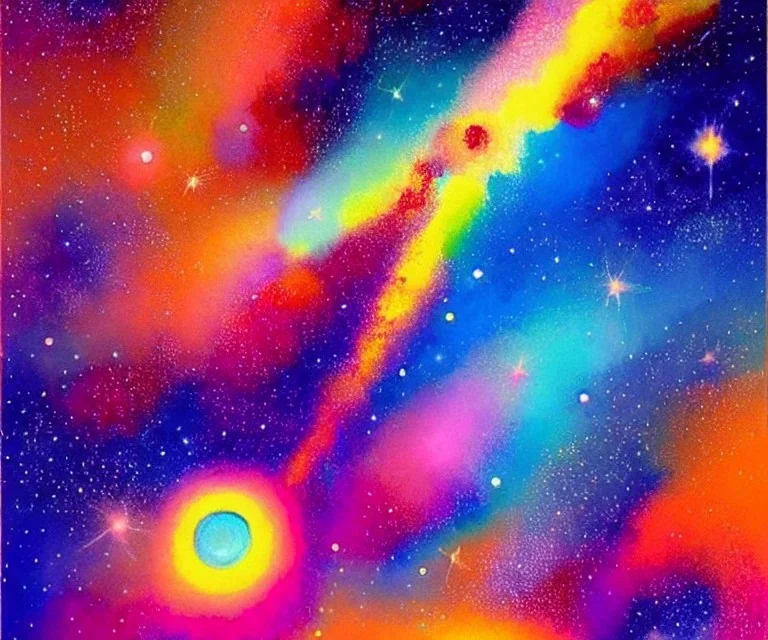 Vía Lactea. Art by "Guillermo Pérez Villalta". Vivid colors contrasts in an impressive way.