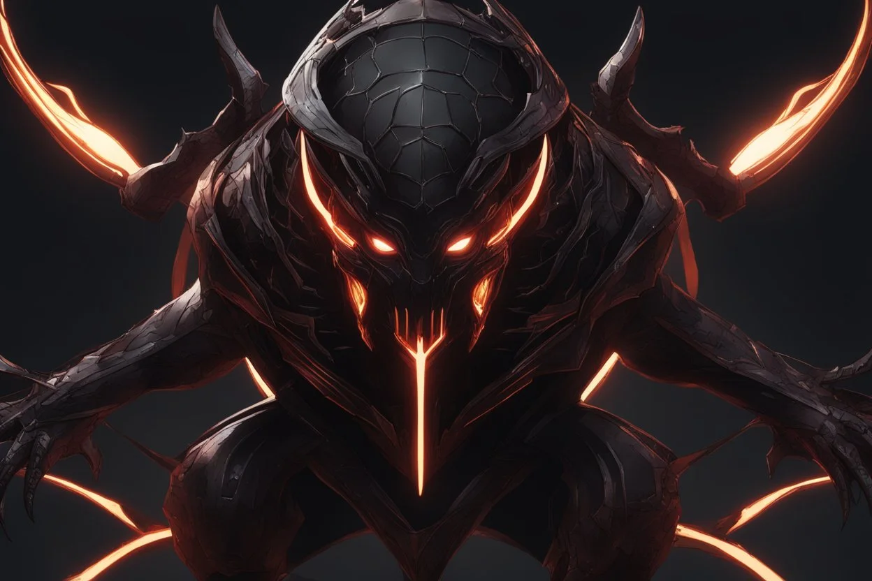 grendel in 8k solo leveling shadow artstyle, spider them, neon effect, magic circle, full body, apocalypse, cover eyes, intricate details, highly detailed, high details, detailed portrait, masterpiece,ultra detailed, ultra quality