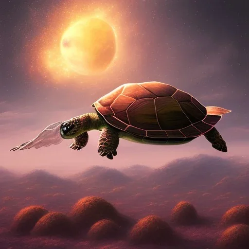 King of the turtles floating through space