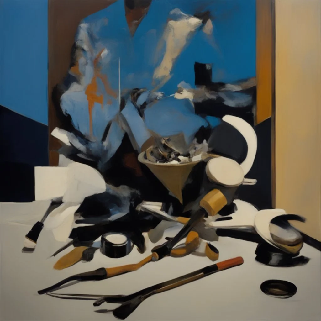 human body, universe-like mirror, complex surgical instruments mixed with human body-like dentist instruments,minimalism,Painting By Adrian Ghenie, Rene Magritte, Salvador Dali, Lucian Freud