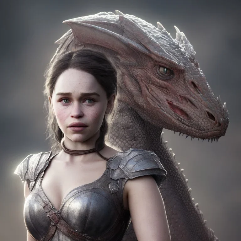 portrait perfect face emilia clarke, dragon armor,