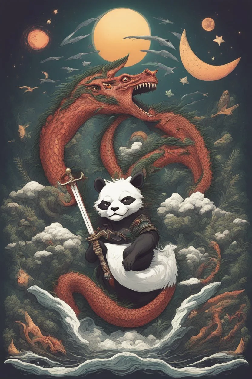 Dragon cannabis sword fantasy panda volcano shark horse cat dog lemur ocean city stars moon sun