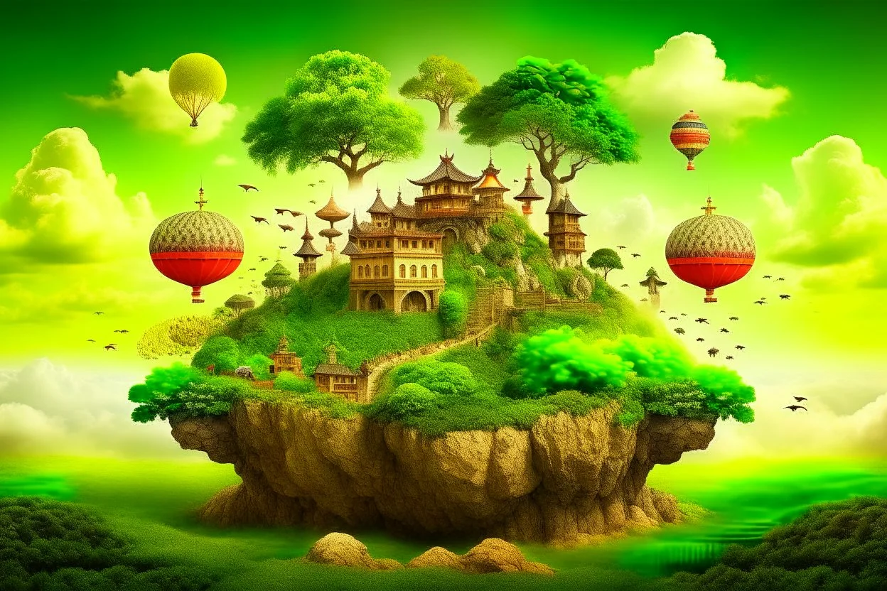 A natural scene that combines elements of different cultures.