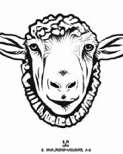 I want a goat head in vector black and white white background