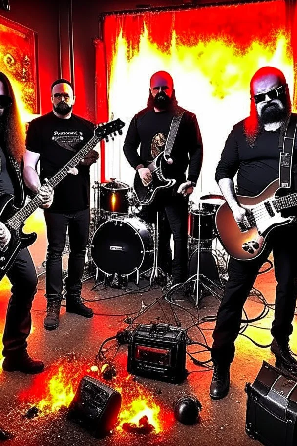 Firestarter, studio de radio, musique metal