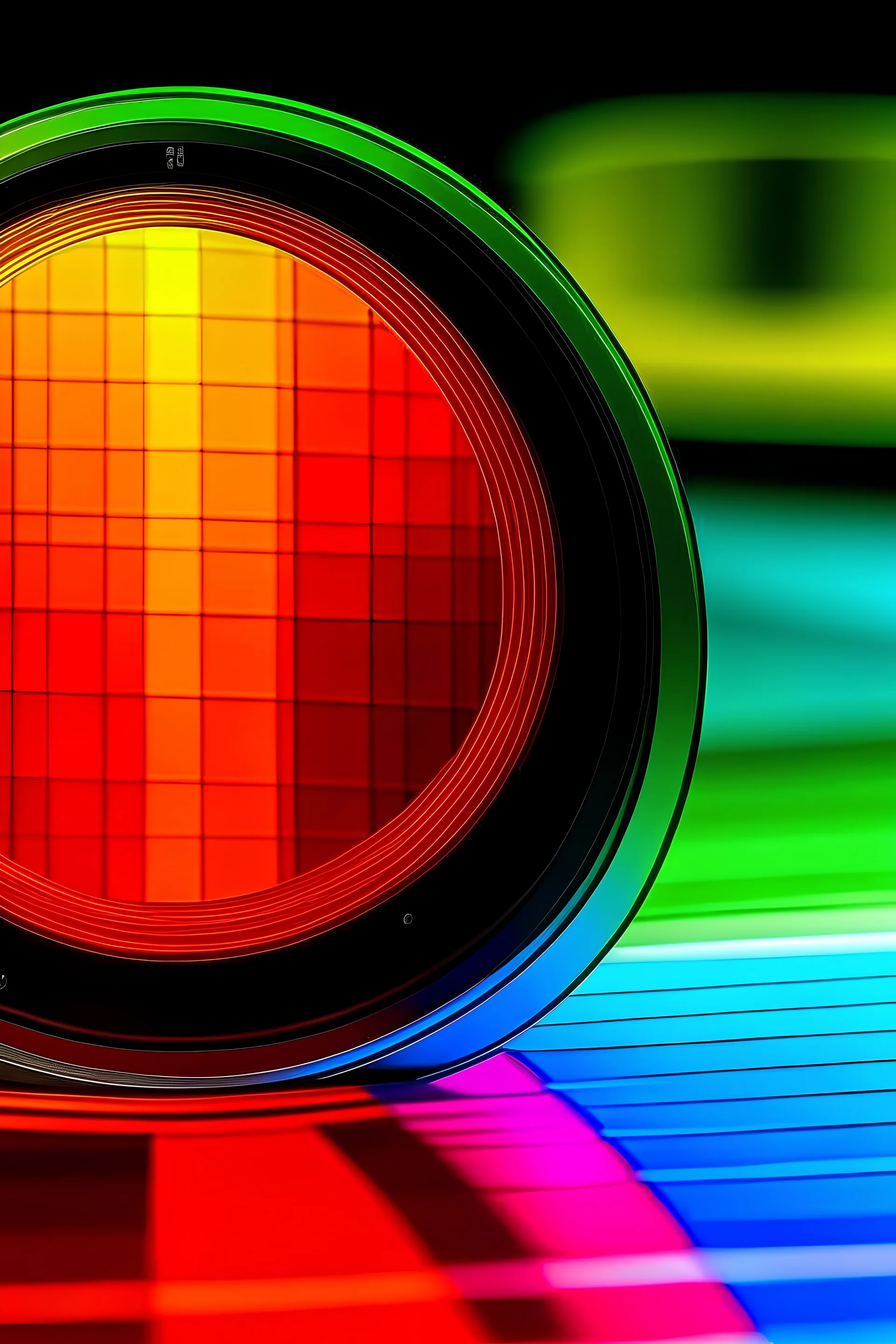 Spektrum links 400 nm bis 700 nm mit den spektralfarben. 2 dimensionale graphik.