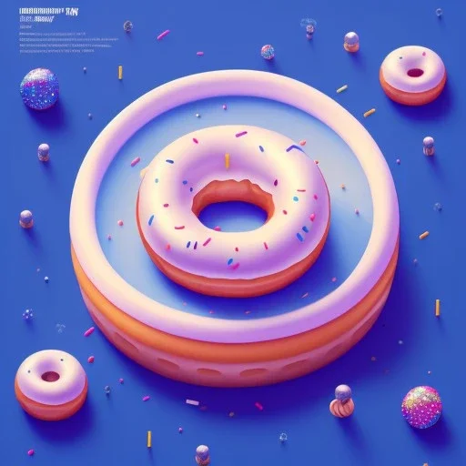 100mm photo of isometric floating donut in the sky, surreal donut with sprinkles, intricate, high detail, behance, microworlds smooth, macro sharp focus, centered