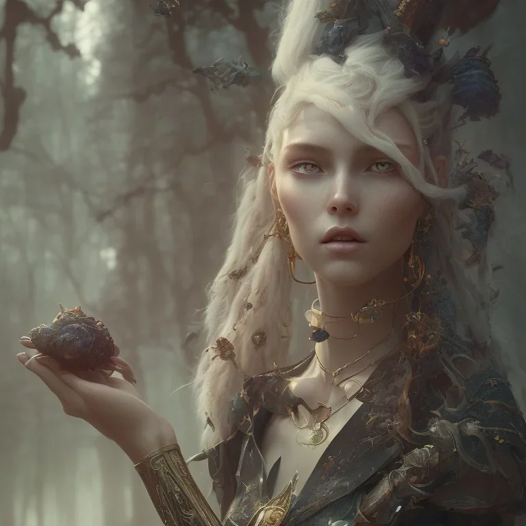 Fantasy portrait of a beautiful witch in Avatar (film) by Greg Rutkowski, Song Choi, Mitchell Morehauser, Masij Cucciara, Johnson Ting, Maxim Verheen, Peter Koenig, 8k photorealistic, cinematic lighting, HD, high detail, dramatic, atmospheric, Popular art station