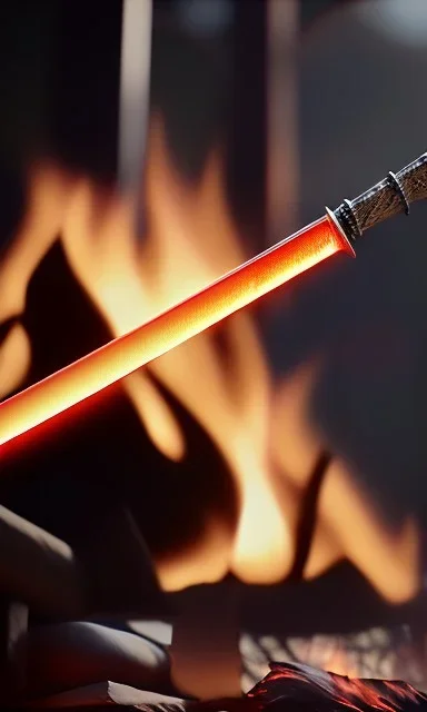 fire sword with background